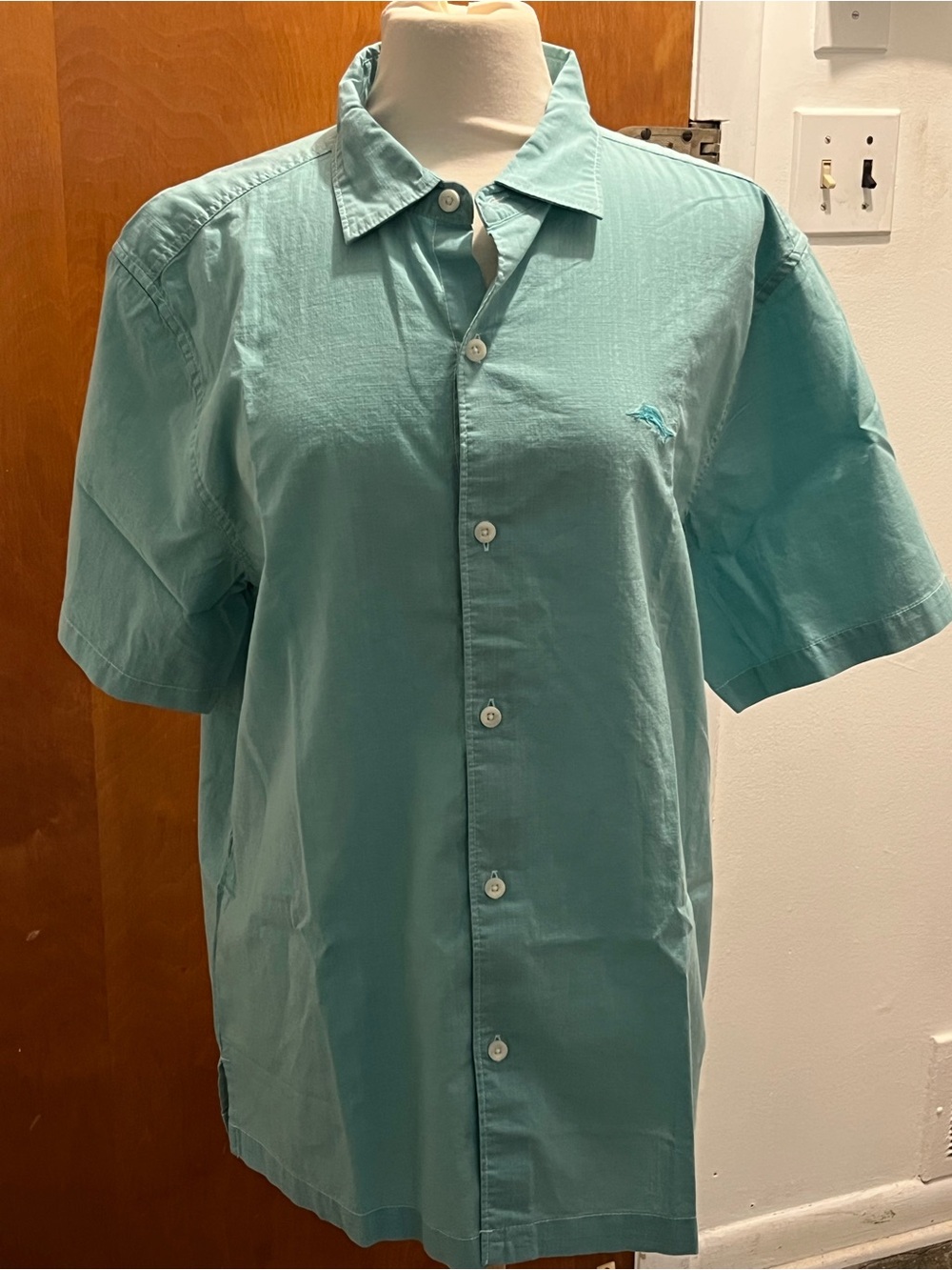Tommy Bahama Men's Large Antigua Sky Blue Short Sleeve Button Up Shirt NWT NEW